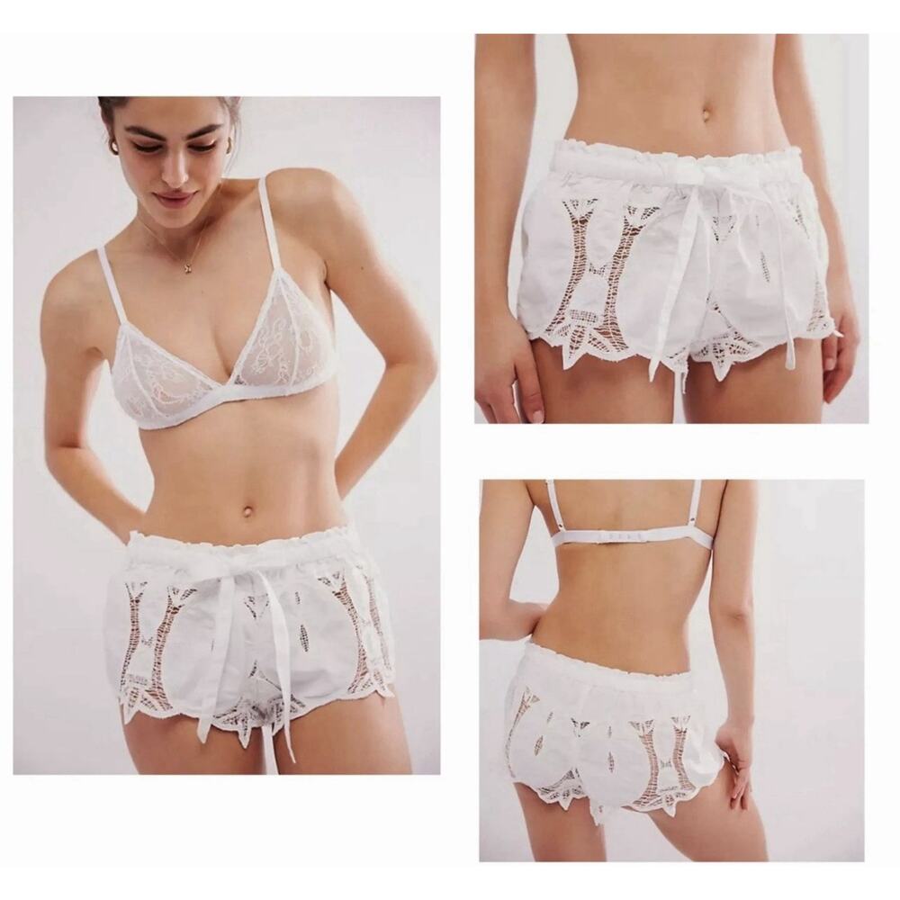 Free People Embroidered Brittany Micro Shorts M - Picture 2 of 6